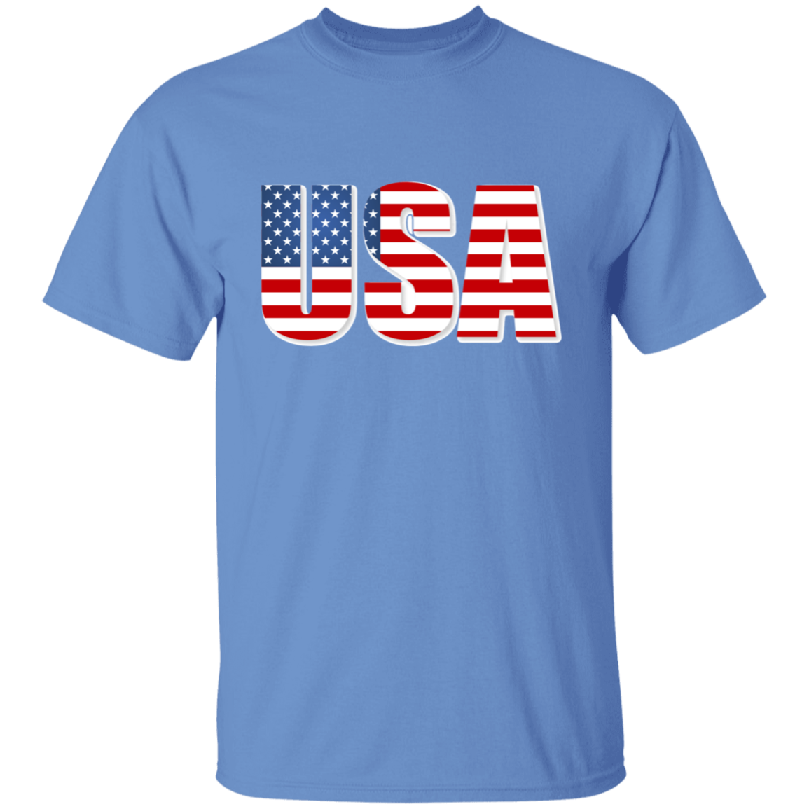 Mens T-Shirt | USA in Flag Letters