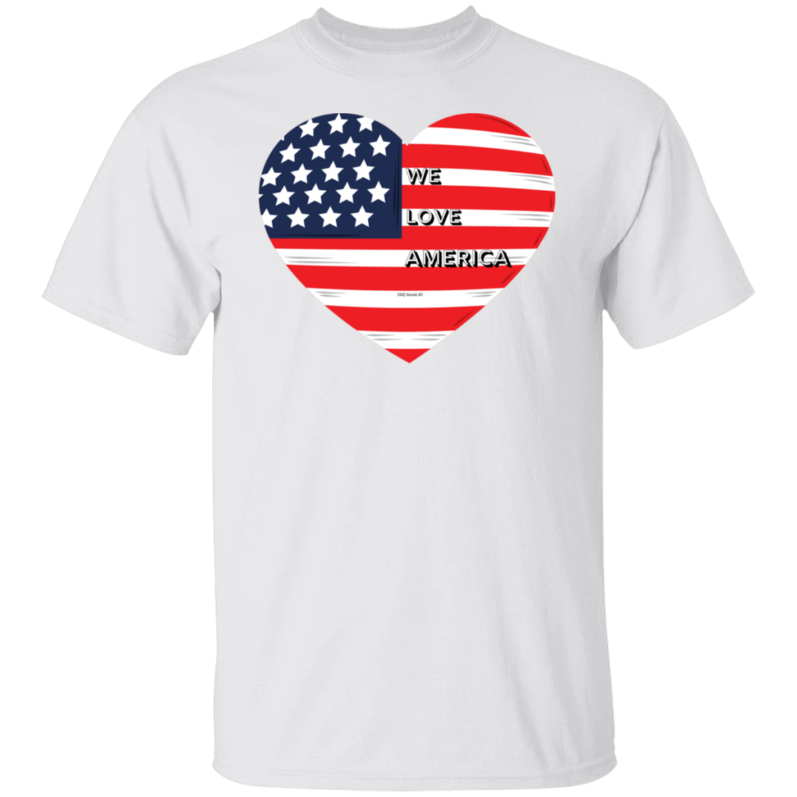 Mens T-Shirt Heart | We Love America Heart