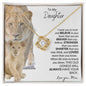 TO MY DAUGHTER NECKLACE | LIONESS AND CUB NECKLACE | I WANT YOU TO TRUST AND BELIEVE | LOVE KNOT NECKLACE