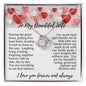 TO MY BEAUTIFUL WIFE | TRUST IN LOVE TO SHOW US THE WAY | LOVE KNOT NECKLACE | VALENTINE DAY GIFT