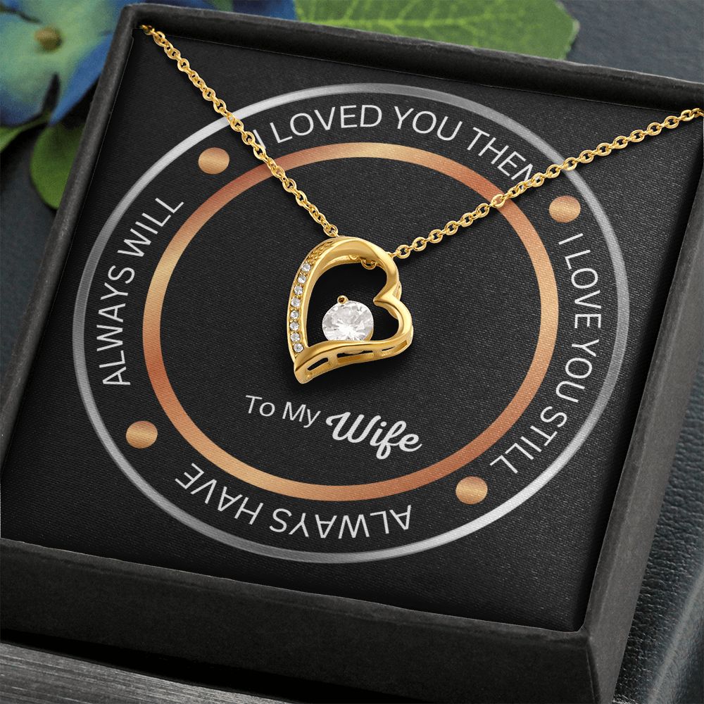 I Love You To My Wife | I Love You Then Heart Necklace | Gifts That I Love | Message Necklace