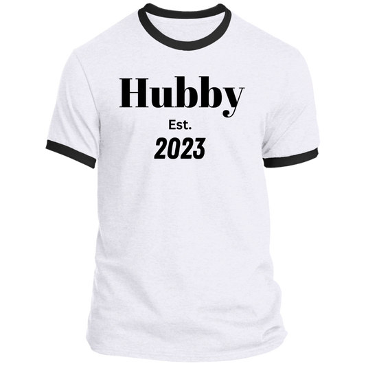Hubby Est. 2023 Ringer Tee | New Husband T-Shirt |  Gift for Husband | Just Married Shirt |