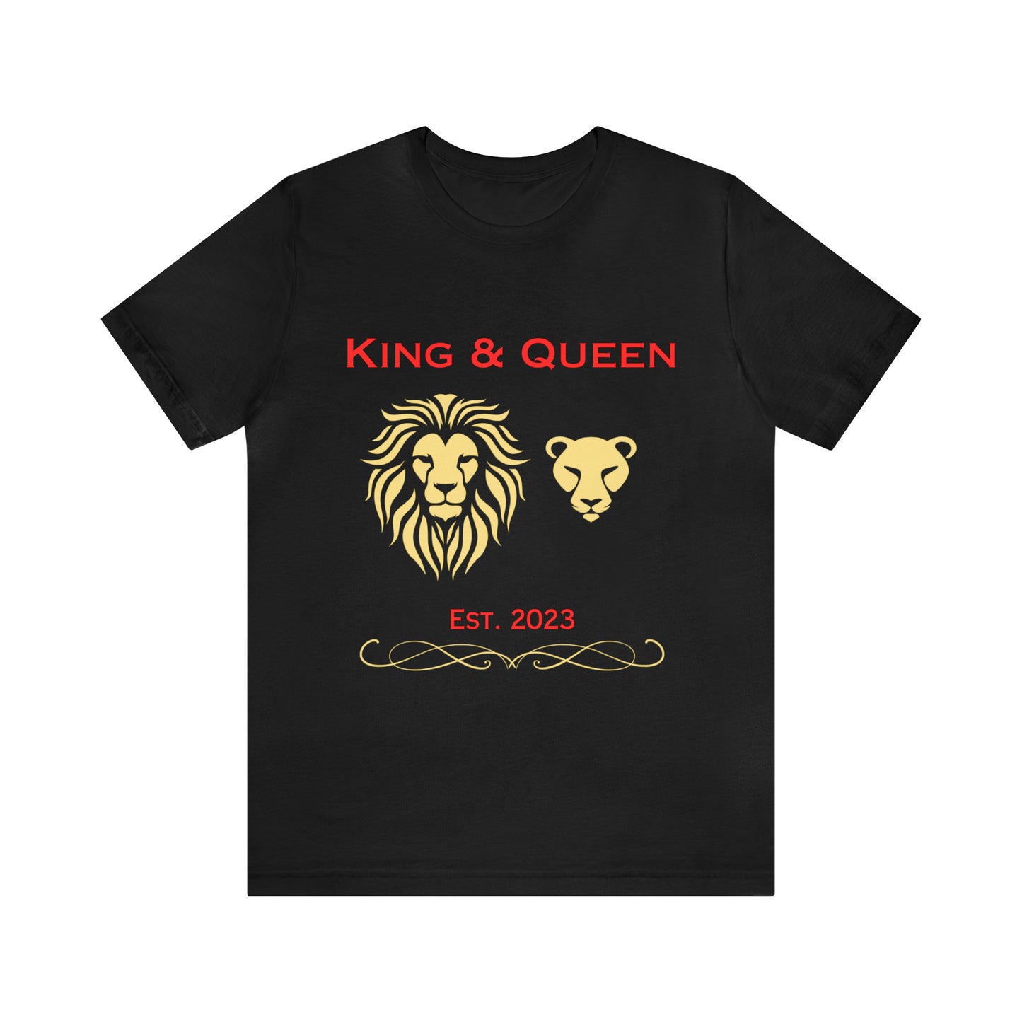 Black Tee Shirt Newly Weds | Couple Matching Tee Shirts | King and Queen Tee Shirts | Black Short Sleeve Tee Unisex Jersey | His and Her Black Tee Shirts