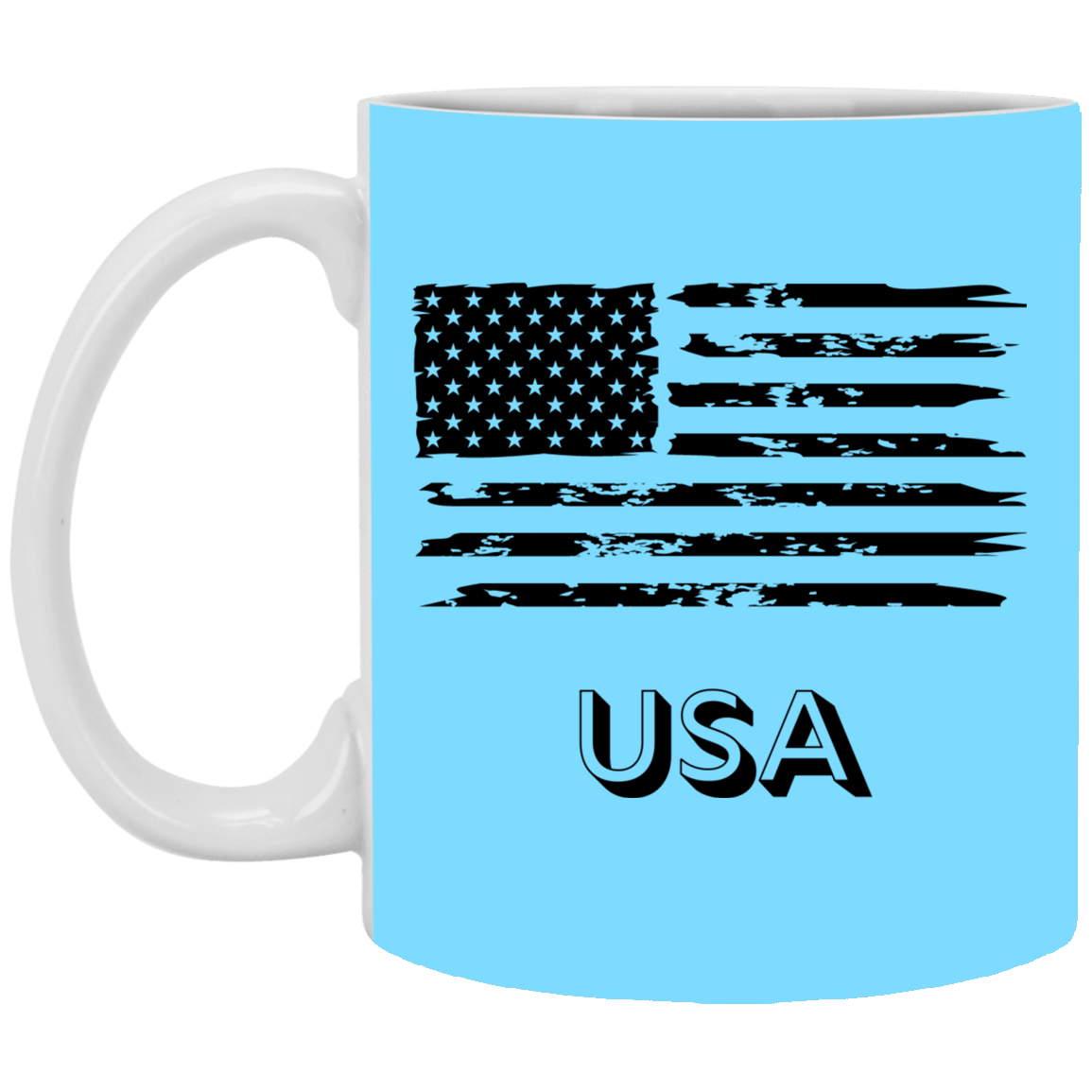 USA Distressed Flag 11 oz. White Mug