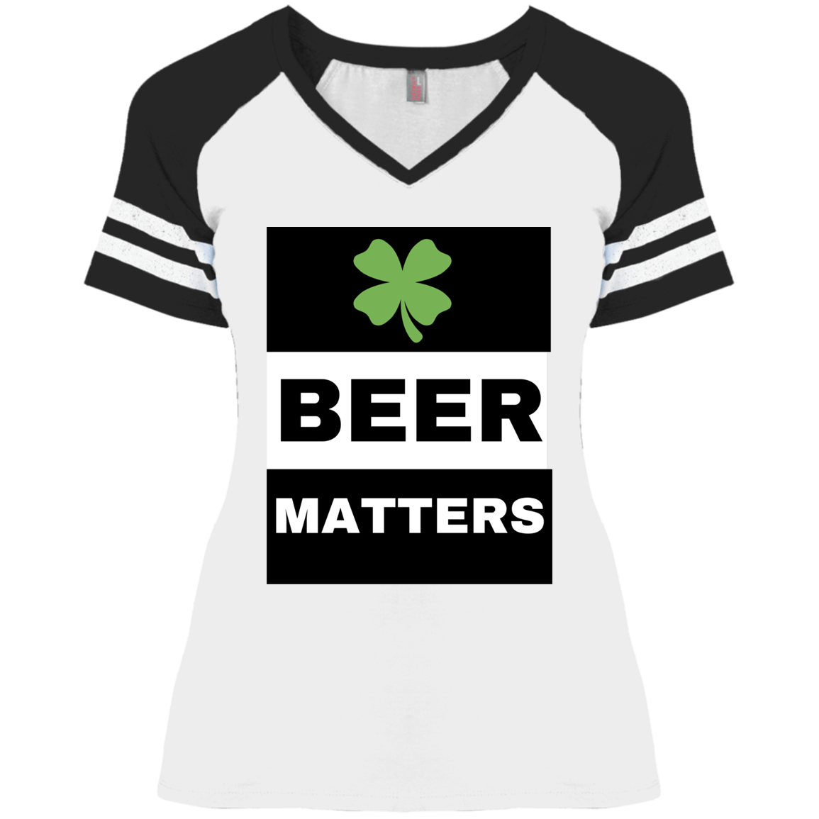 Irish Beer Matters  Ladies' Game V-Neck T-Shirt