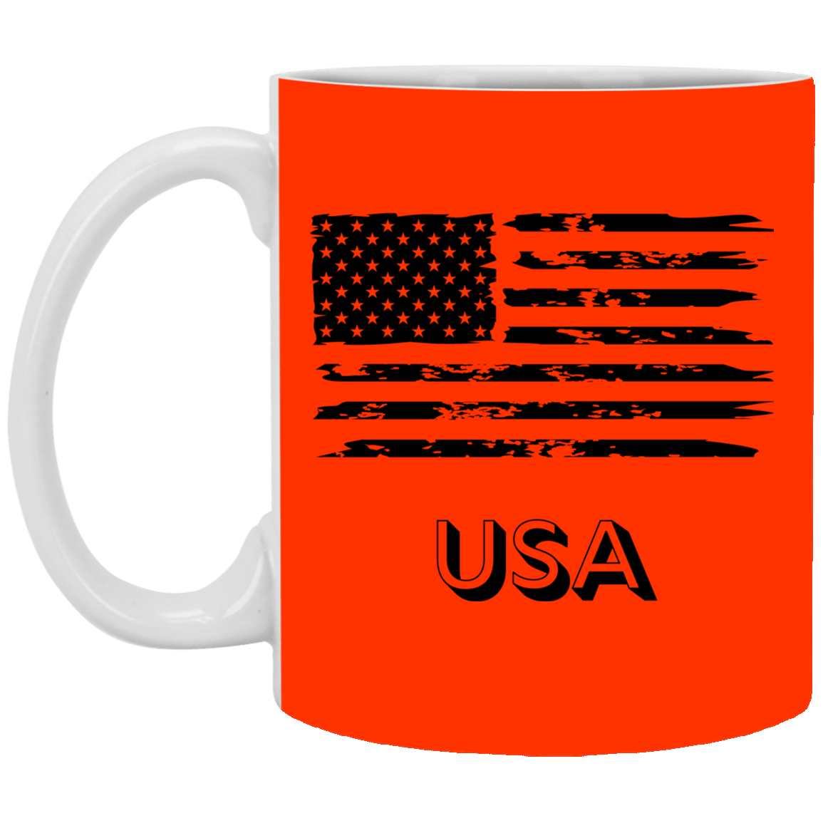 USA Distressed Flag 11 oz. White Mug