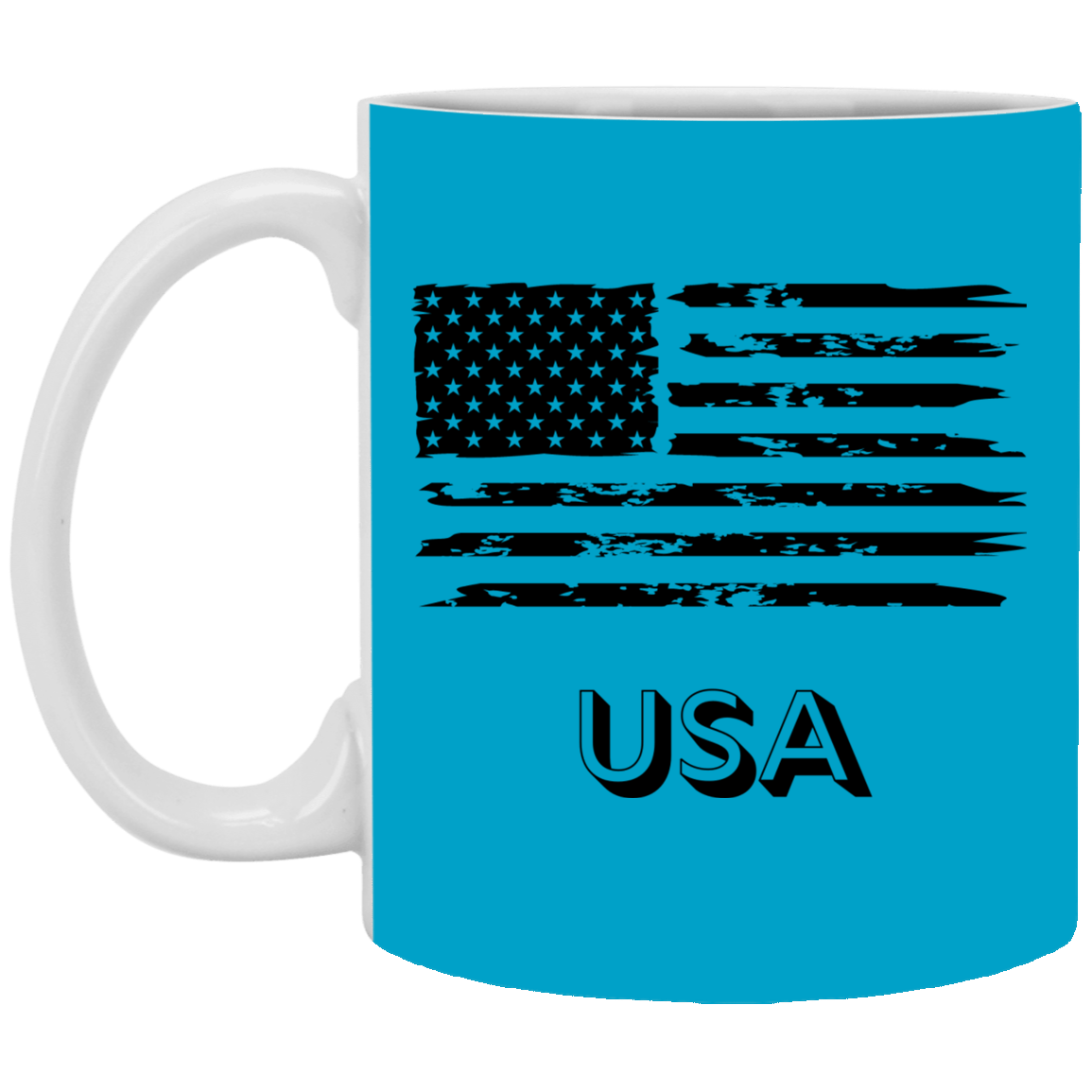 USA Distressed Flag 11 oz. White Mug