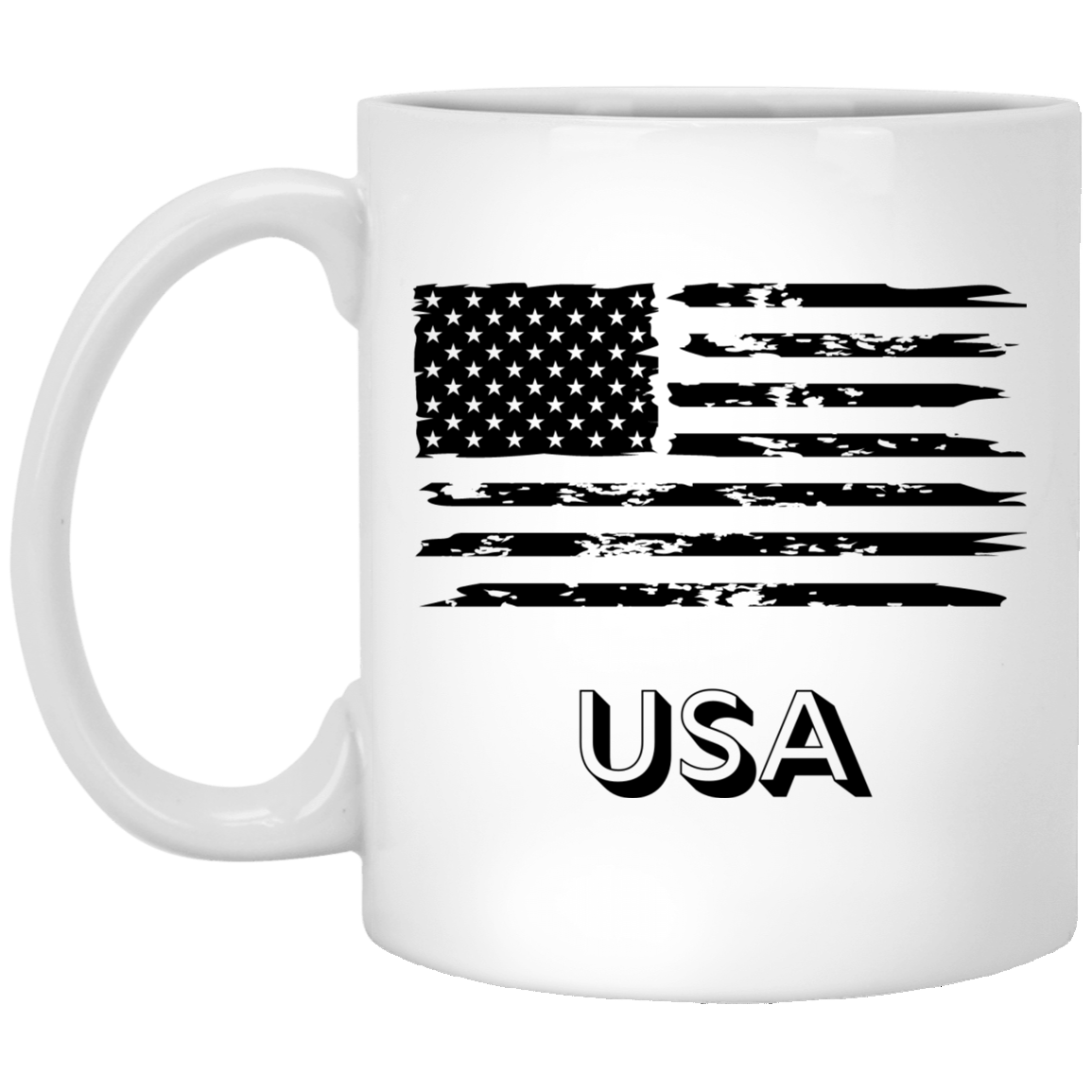 USA Distressed Flag 11 oz. White Mug