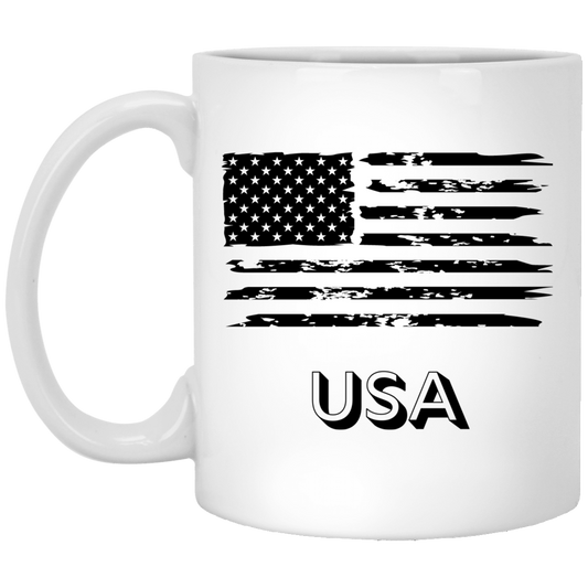 USA Distressed Flag 11 oz. White Mug