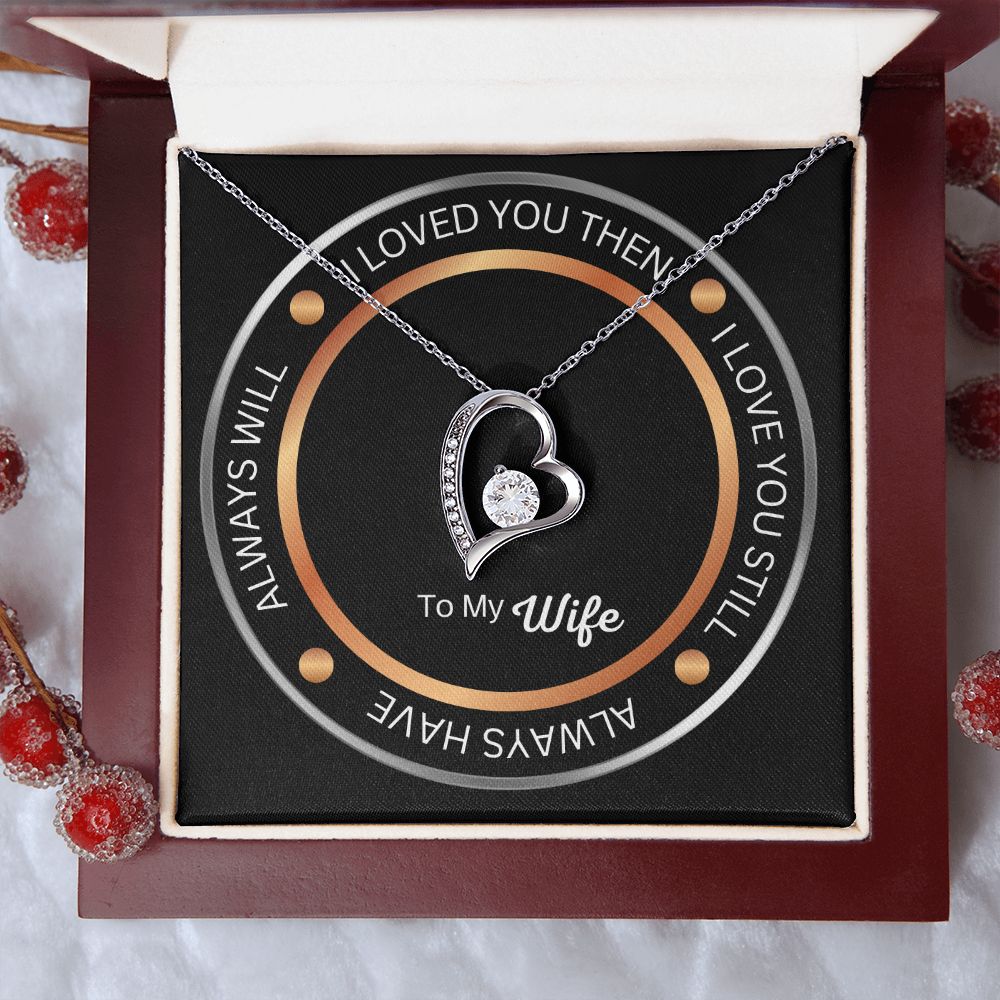 I Love You To My Wife | I Love You Then Heart Necklace | Gifts That I Love | Message Necklace