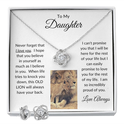 To My Daughter | Never forget that I love you | Love Knot Necklace