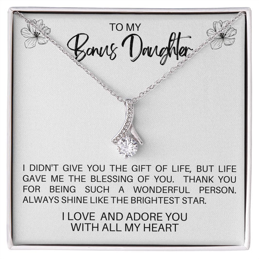 TO MY BONUS DAUGHTER | GIFT FOR DAUGHTER |  DAUGHTER NECKLACE