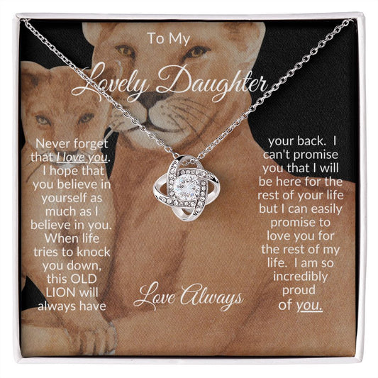 TO MY LOVELY DAUGHTER | LIONS LOVE KNOT NECKLACE