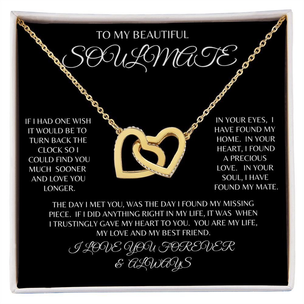 TO MY BEAUTIFUL SOULMATE | INTERLOCKING HEART NECKLACE