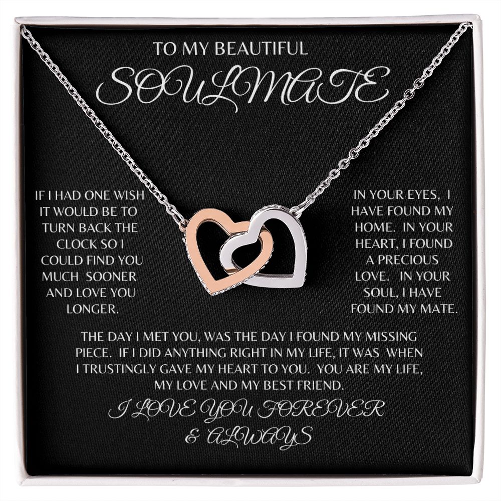 TO MY BEAUTIFUL SOULMATE | INTERLOCKING HEART NECKLACE