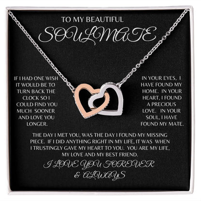 TO MY BEAUTIFUL SOULMATE | INTERLOCKING HEART NECKLACE
