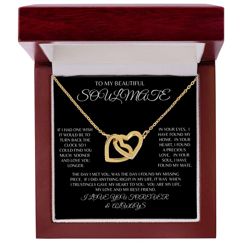 TO MY BEAUTIFUL SOULMATE | INTERLOCKING HEART NECKLACE