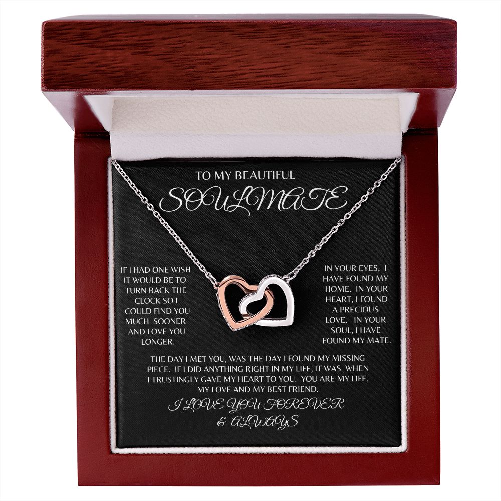 TO MY BEAUTIFUL SOULMATE | INTERLOCKING HEART NECKLACE