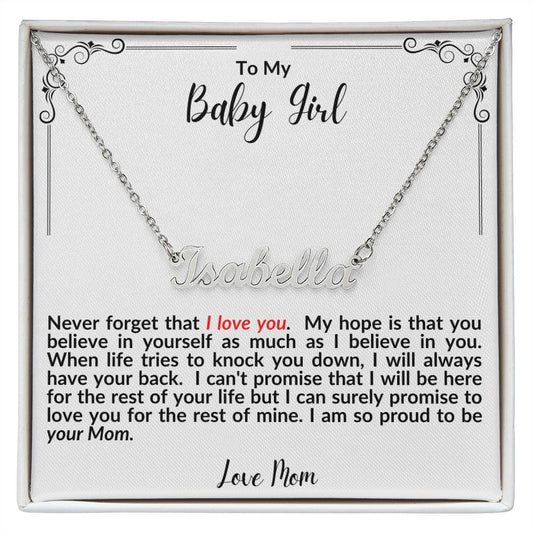 PERSONALIZED NAME NECKLACE | CUSTOM NAME NECKLACE | TO MY BABY GIRL