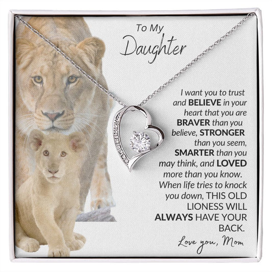 TO MY DAUGHTER NECKLACE | LIONESS AND CUB NECKLACE | I WANT YOU TO TRUST AND BELIEVE | FOREVER LOVE NECKLACE