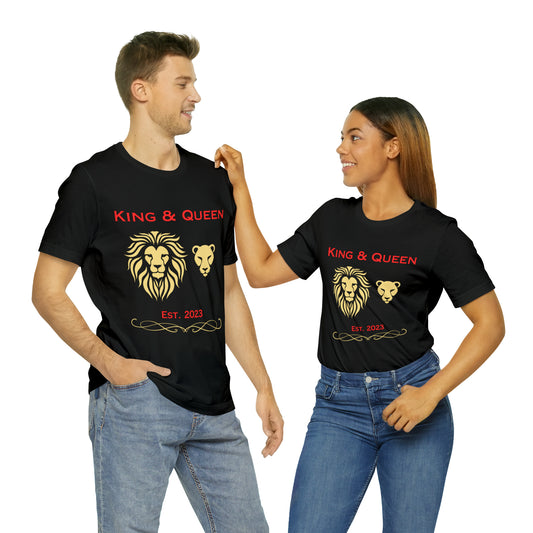 Black Tee Shirt Newly Weds | Couple Matching Tee Shirts | King and Queen Tee Shirts | Black Short Sleeve Tee Unisex Jersey | His and Her Black Tee Shirts
